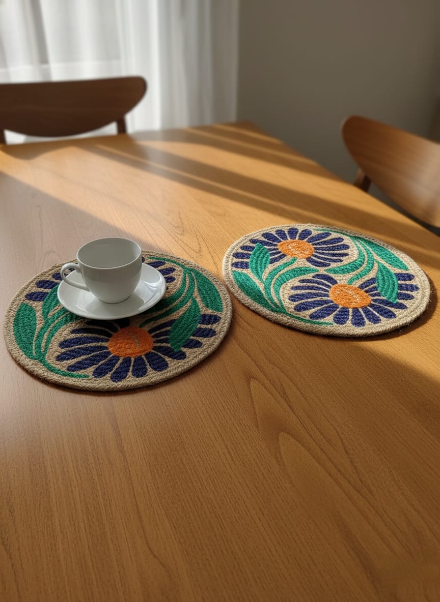 Jute Place Mat 8 Inch | Eco-Friendly Dining & Table Decor