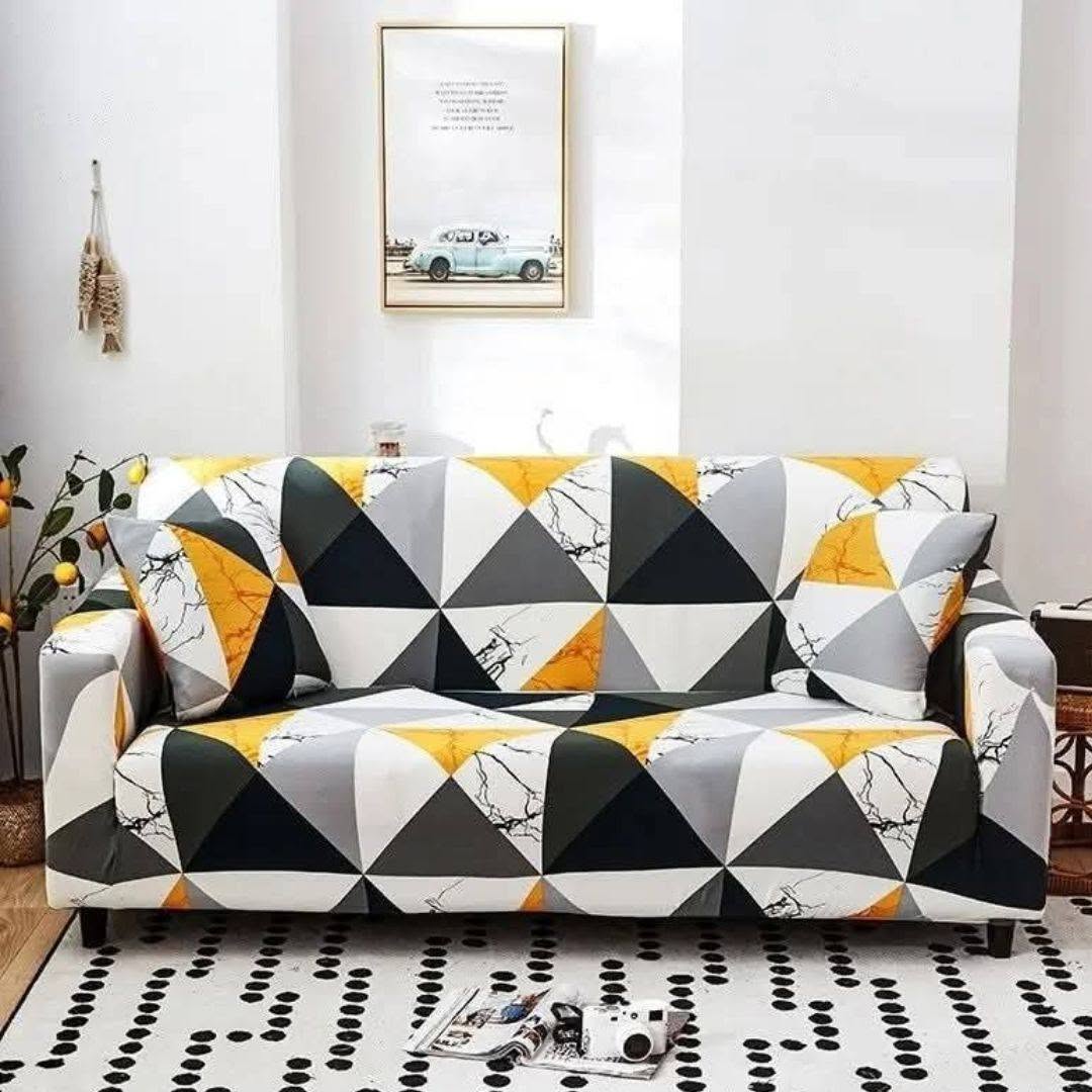 Stylish China Print Synthetic Sofa Cover