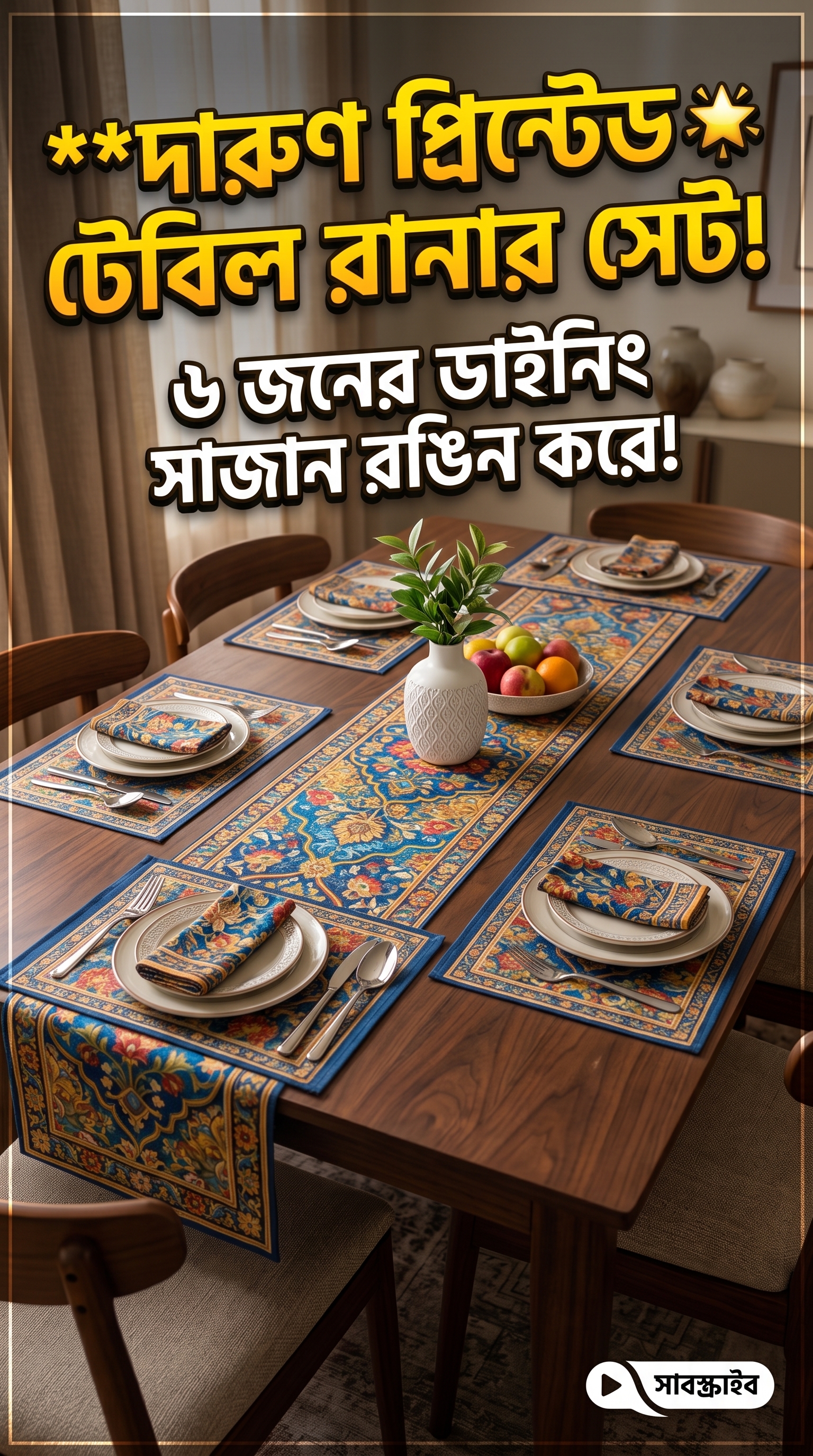 Printed Table Runner Set